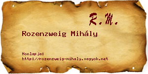 Rozenzweig Mihály névjegykártya